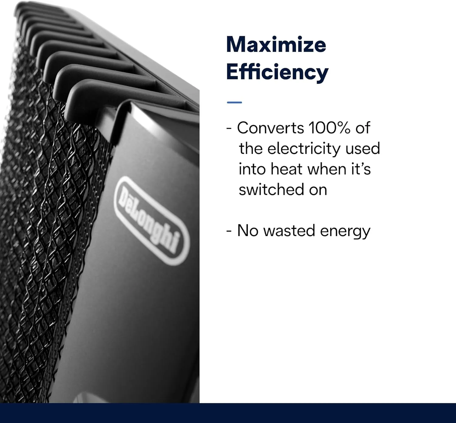 DeLonghi Mica Panel Space Heater, 1500W quiet electric space heater for indoor use, adjustable thermostat