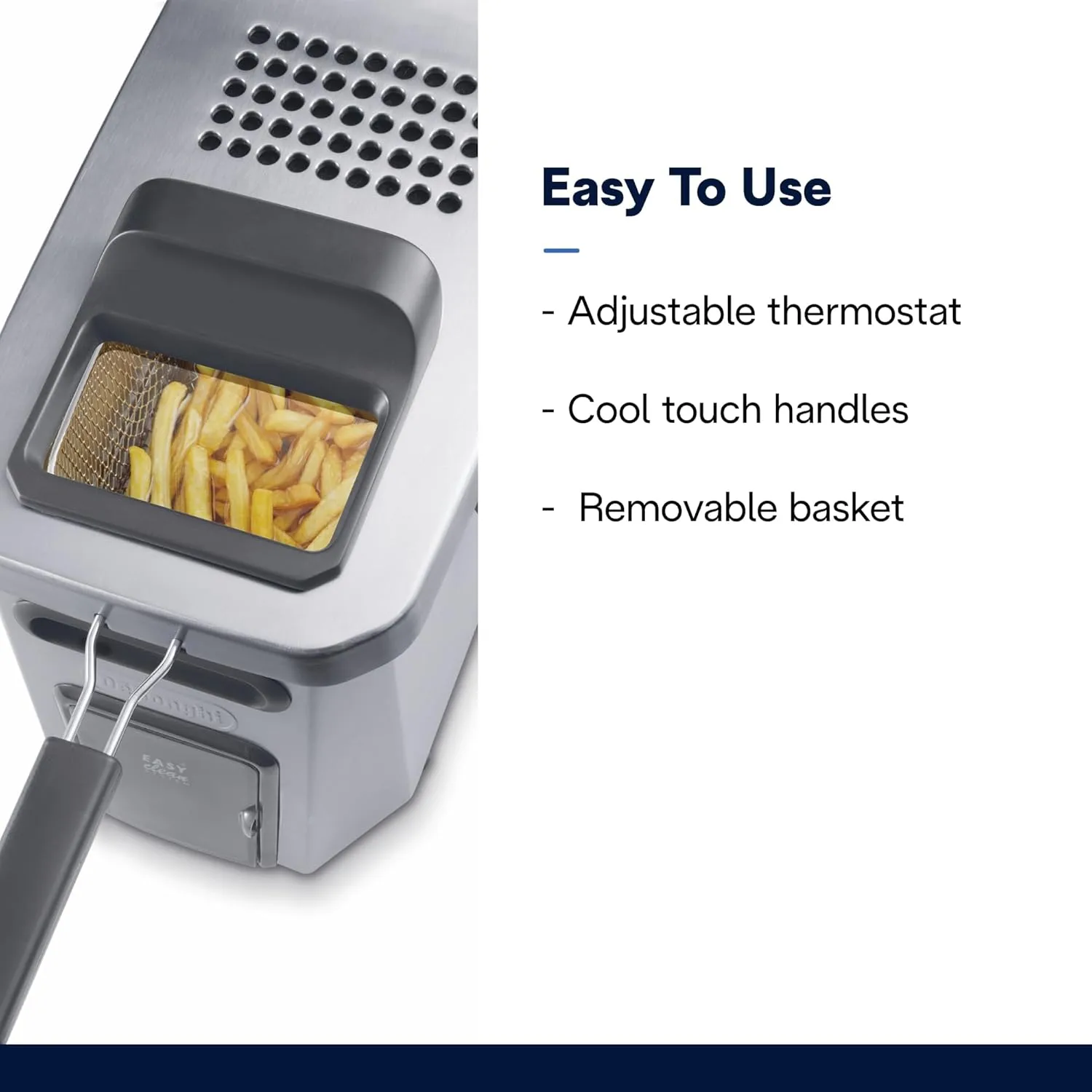 De’Longhi Livenza Deep Fryer with EasyClean System, Cool Zone, Adjustable Thermostat, Dishwasher-Safe Parts, Large Capacity