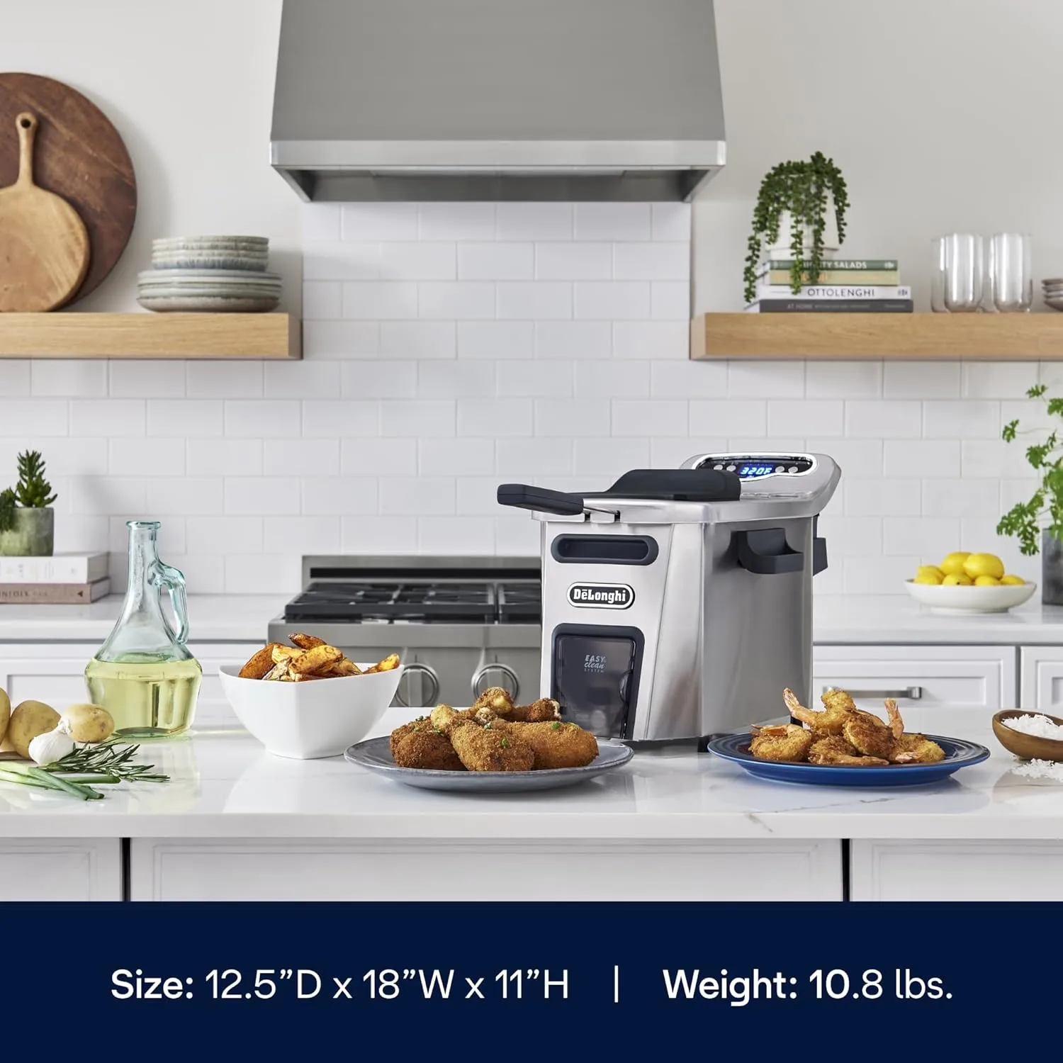 De’Longhi Livenza Deep Fryer with EasyClean System, Cool Zone, Adjustable Thermostat, Dishwasher-Safe Parts, Large Capacity