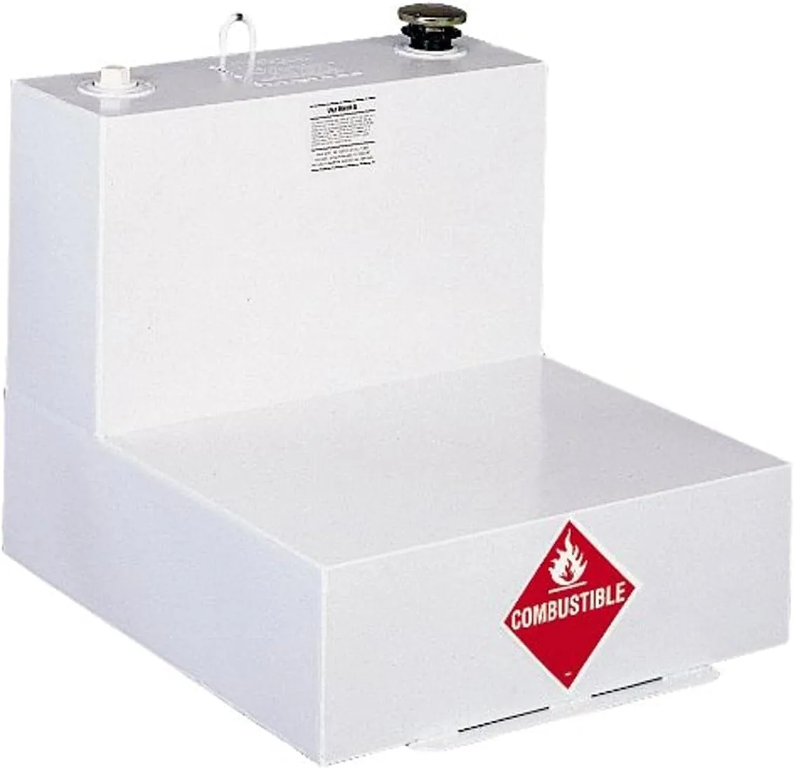 Delta 482000 51 Gallon White L-Shaped Steel Liquid Transfer Tank for Trucks