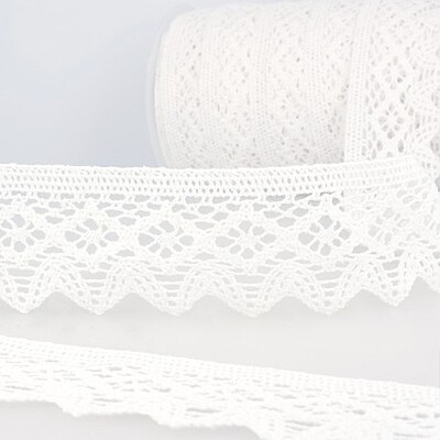 Merletto di cotone alto 54 mm venduto a metraggio