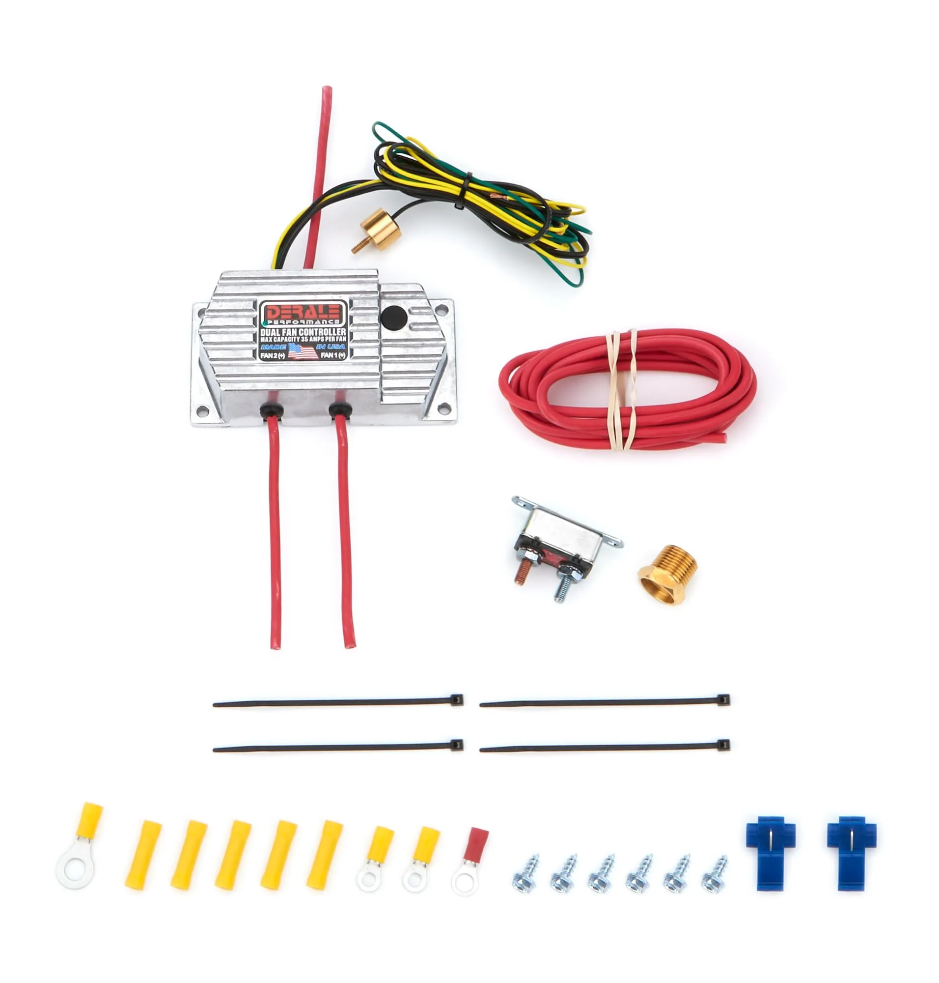 Derale 16789 High Amperage Dual Fan Controller with 3/8" NPT Thread In Probe
