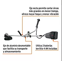 Desbrozadora inalámbrica 13", 40 V, sin carbones, Truper MAX 102338