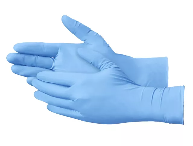 Guantes de Nitrilo Industriales con Puños Extendidos - Libres de Talco, Grandes
