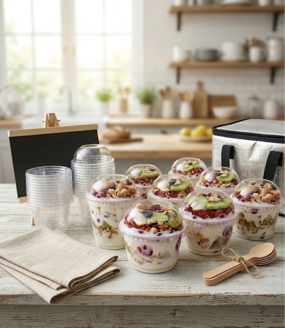 CLEAR DESSERT CUPS WITH DOME LIDS (150ML/200ML/300ML)
