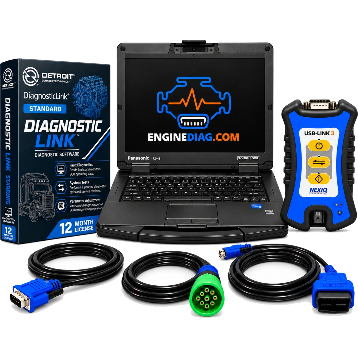 Detroit Diesel DiagnosticLink + NEXIQ USB-Link 3 Diagnostic Laptop Kit