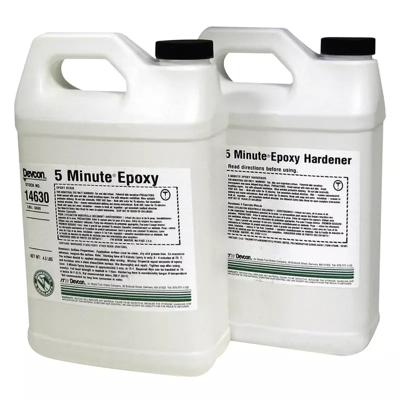 Devcon 14630 Light Amber Epoxy, Begins to Harden in 5 minutes, 9 lb.