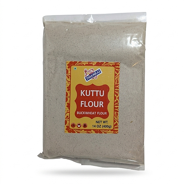 400g Dhanraj Kuttu Flour; premium buckwheat atta for gluten-free baking and Vrat fasting recipes