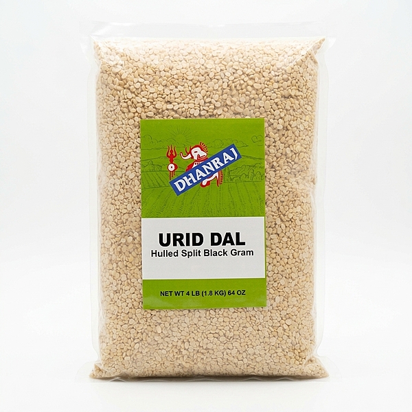 Dhanraj Hulled Urid Dal, white urad seeds used for making idli and dosa batter