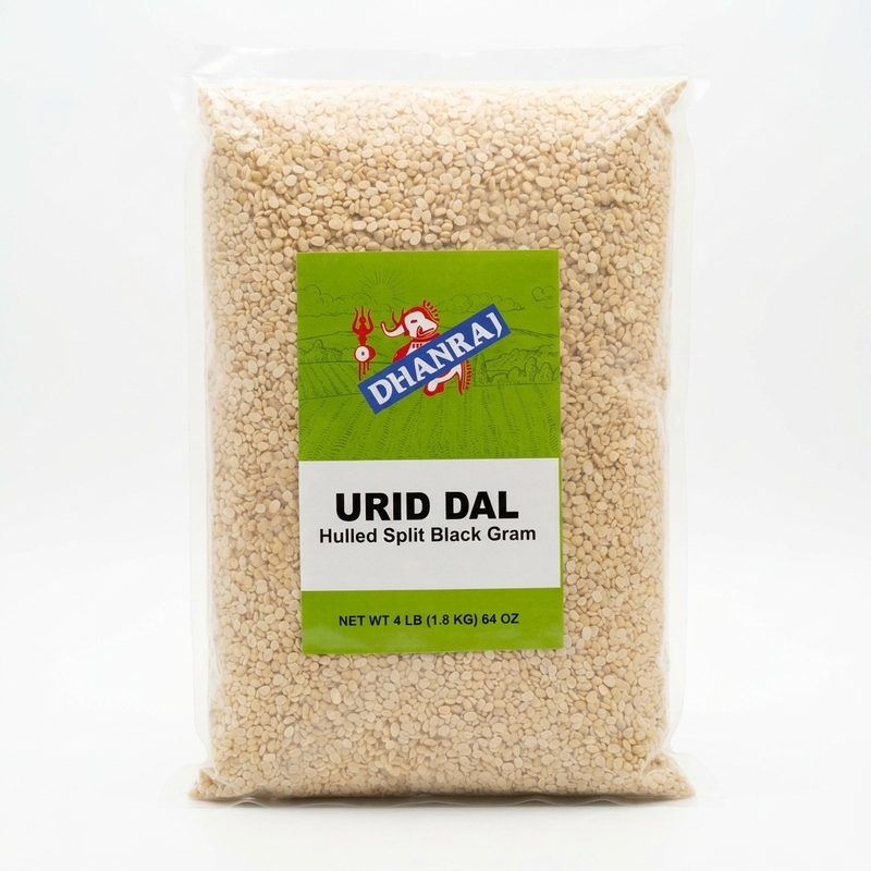 Dhanraj Hulled Urid Dal, white urad seeds used for making idli and dosa batter