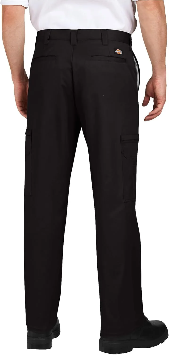 Dickies Men's Industrial Relaxed Fit Cotton Cargo Pants, Black, 32 UL