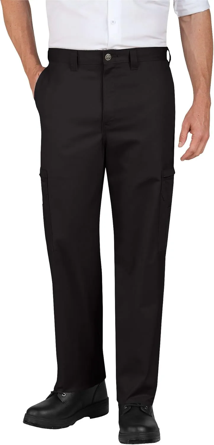 Dickies Men's Industrial Relaxed Fit Cotton Cargo Pants, Black, 32 UL