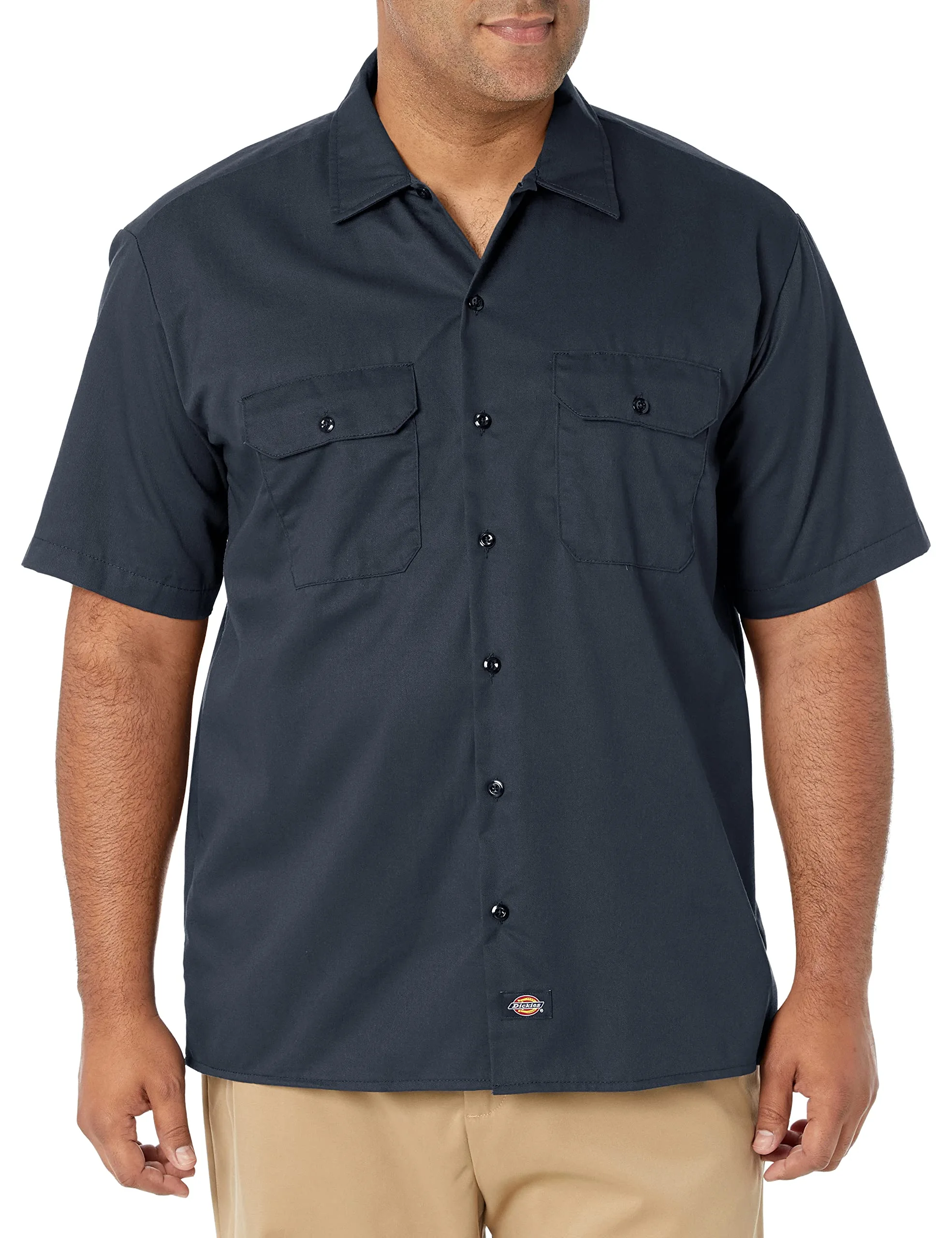 Dickies Men’s Short Sleeve Work Shirt – Durable Twill Button Down