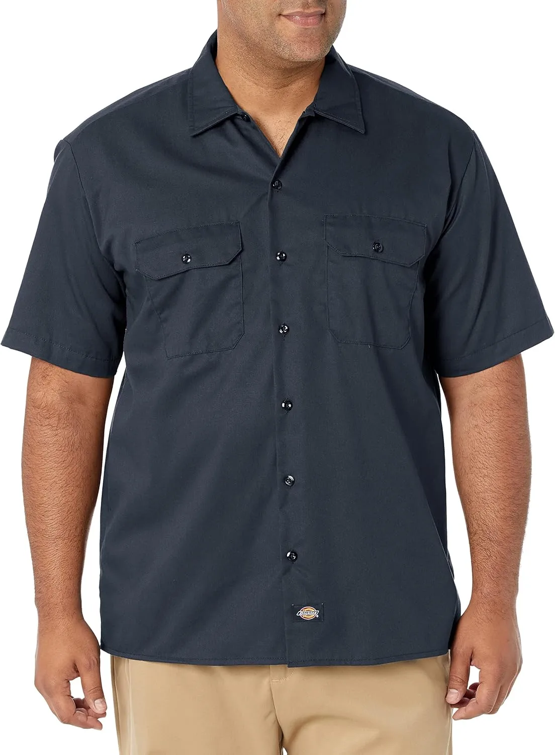 DICKIES Men's Short Sleeve Twill Work Shirt - Button-Front