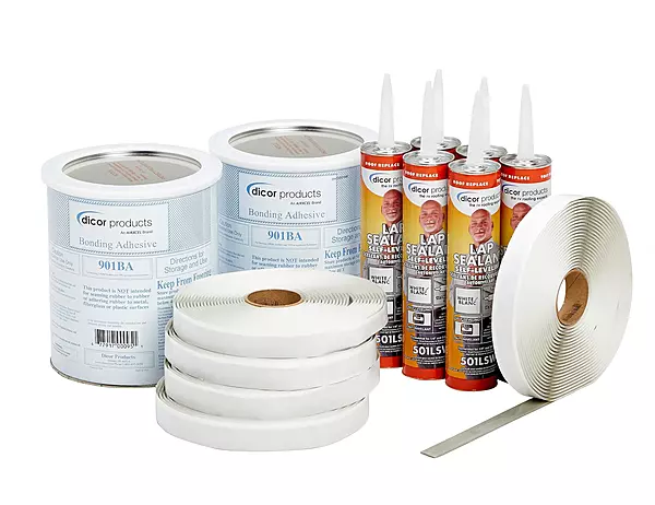 Dicor 401-CK Rubber Roof Kit - Installation Component Kit, White EPDM & TPO