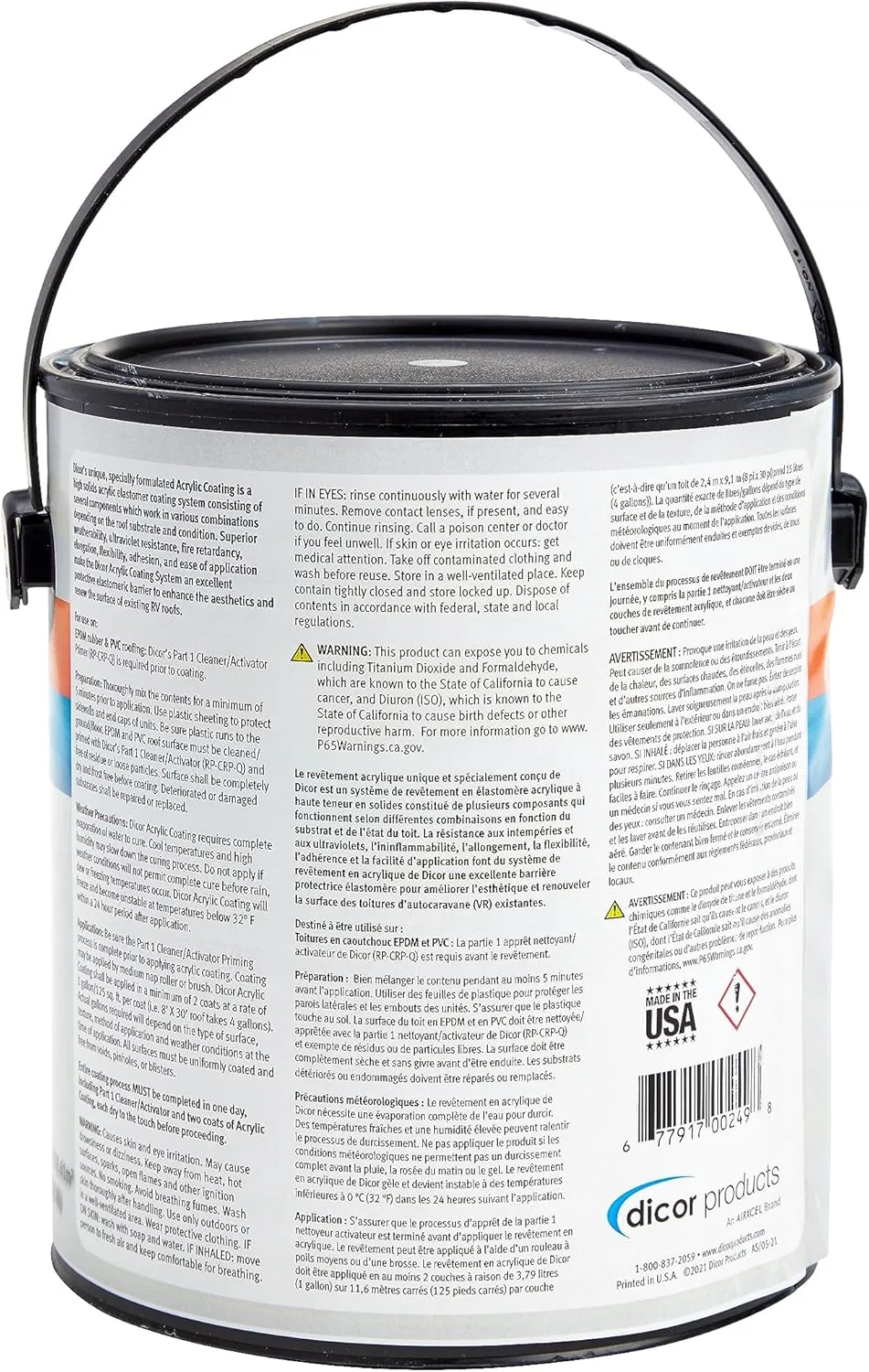 Dicor EPDM Rubber Roof Coating System (Two-Part)
