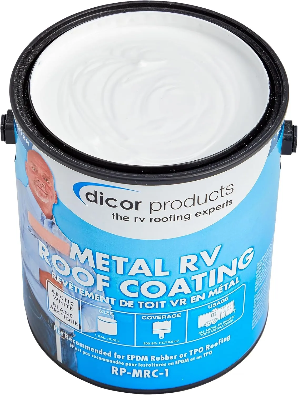Dicor RP-MRC-1 Acrylic Elastomeric Metal RV Roof Coating - 1 Gallon (White)