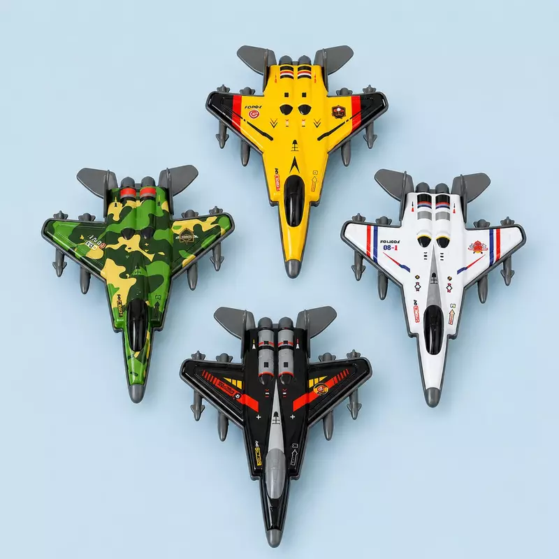 Moto Man Die-Cast Pull Back Airplane Model Set of 4 | Metal Fighter Jet Toys for Kids