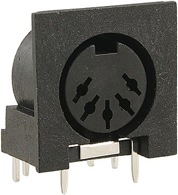 5-PIN Female DIN Jack, PC Mount
