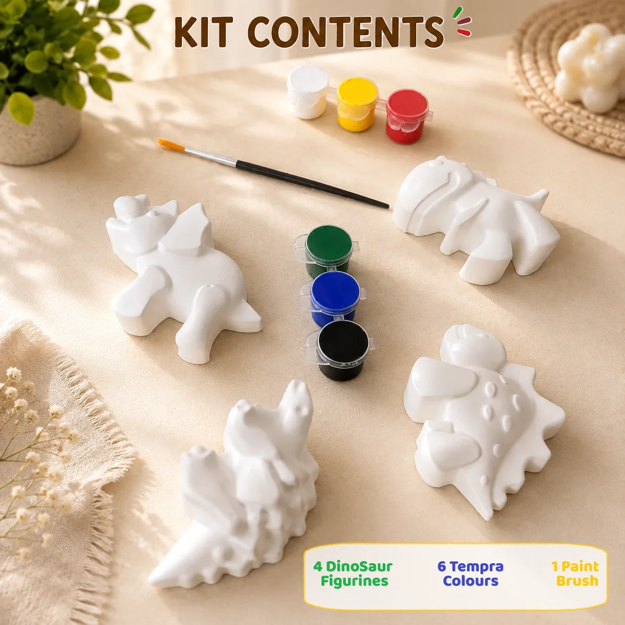 Tiny Paint Brush – Dinosaur Painting Kit – Pack of 6 Kits