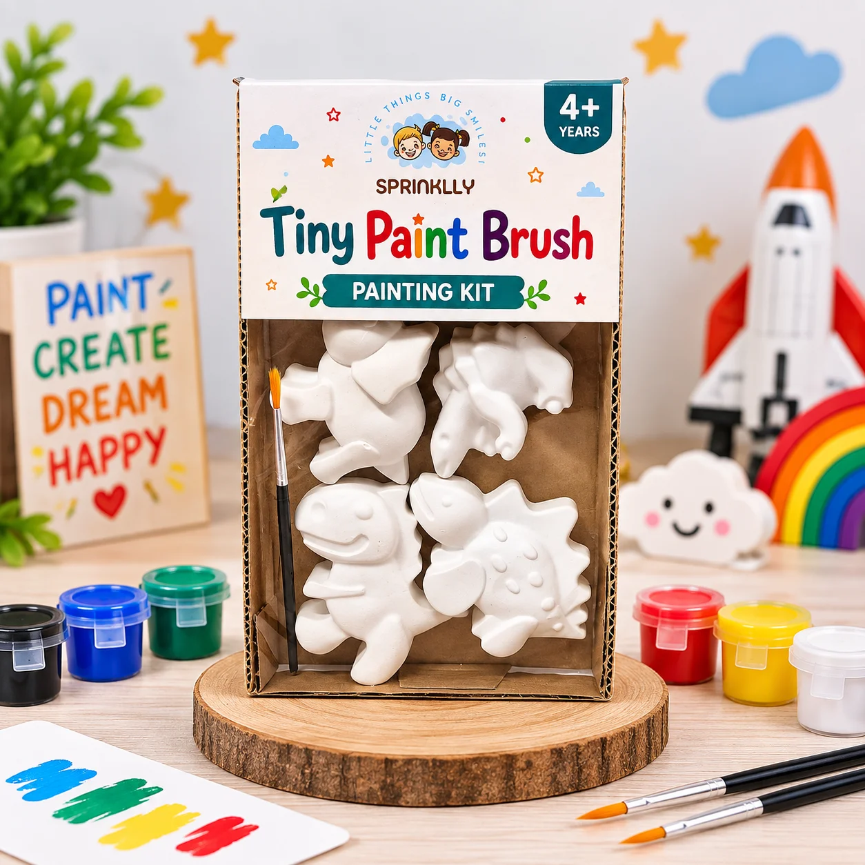 Tiny Paint Brush - Dinosaur Painting Kit