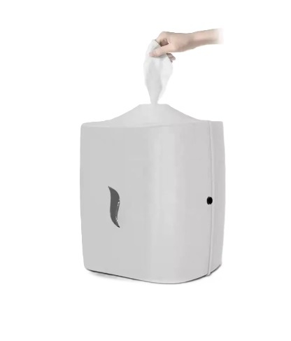 Dispensador institucional tipo center pull para extracción central de papel