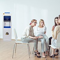 Spacious cooling cabinet beneath Water Dispenser Machine for storing Drinks.