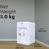 Dimension of Atlantis Basic Mini Hot and Normal Water Dispenser.