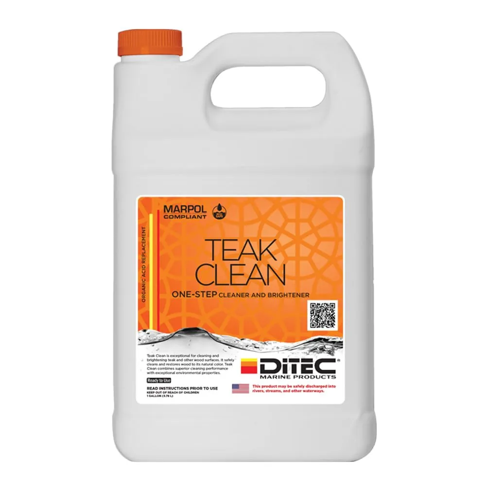 TEAK CLEAN - Environmentally Friendly Alternative To Phosphoric Acid or other Caustic Cleaners, 1 Gallon
