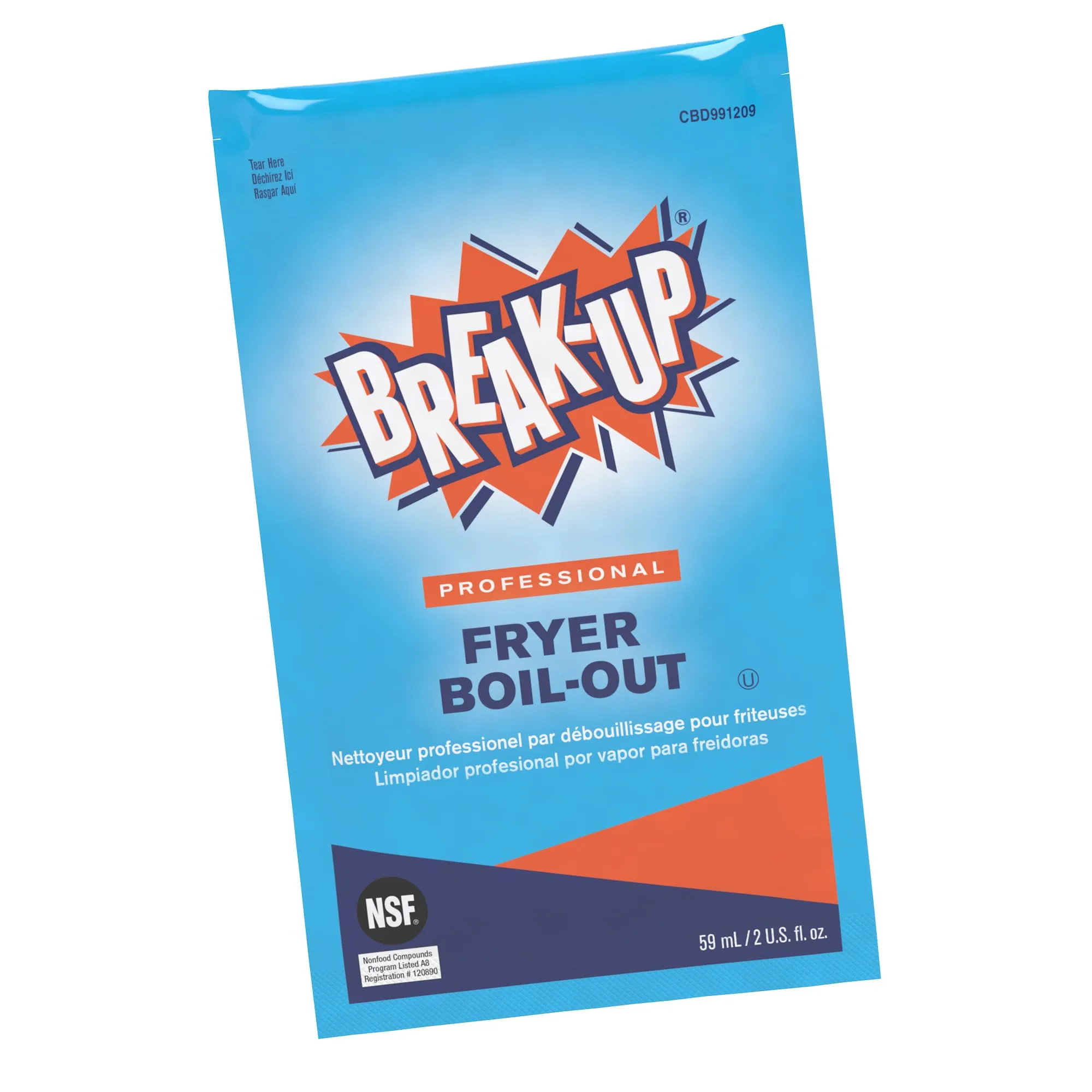 Diversey BREAK-UP Fryer Boil-Out Cleaner Packets, 2 oz, Case of 36