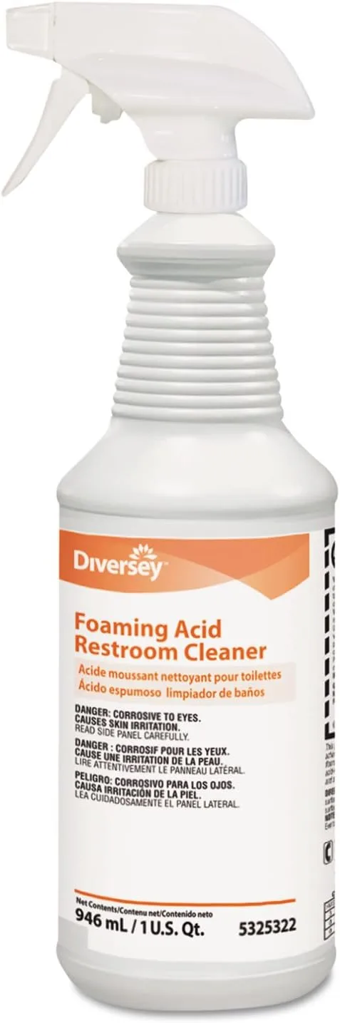 Diversey 95325322 Foaming Acid Restroom Cleaner Fresh Scent 32 oz Spray Bottle 12/Carton