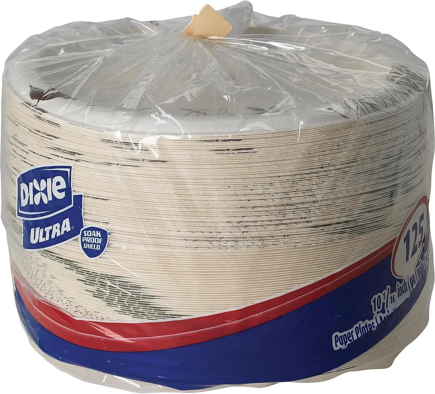 Dixie Pathways Soak Proof Shield Heavyweight Paper Plates, 10.13" Dia, Green/burgundy, 125/pack