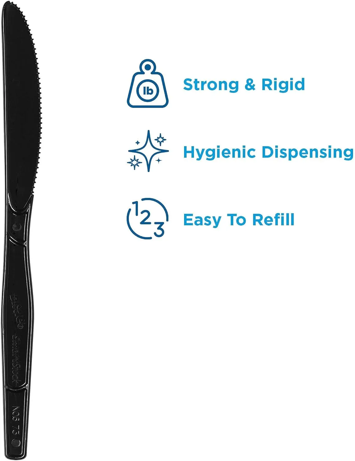 Dixie SSK51 Knife Refill, for SmartStock Dispenser, 960/CT, Black