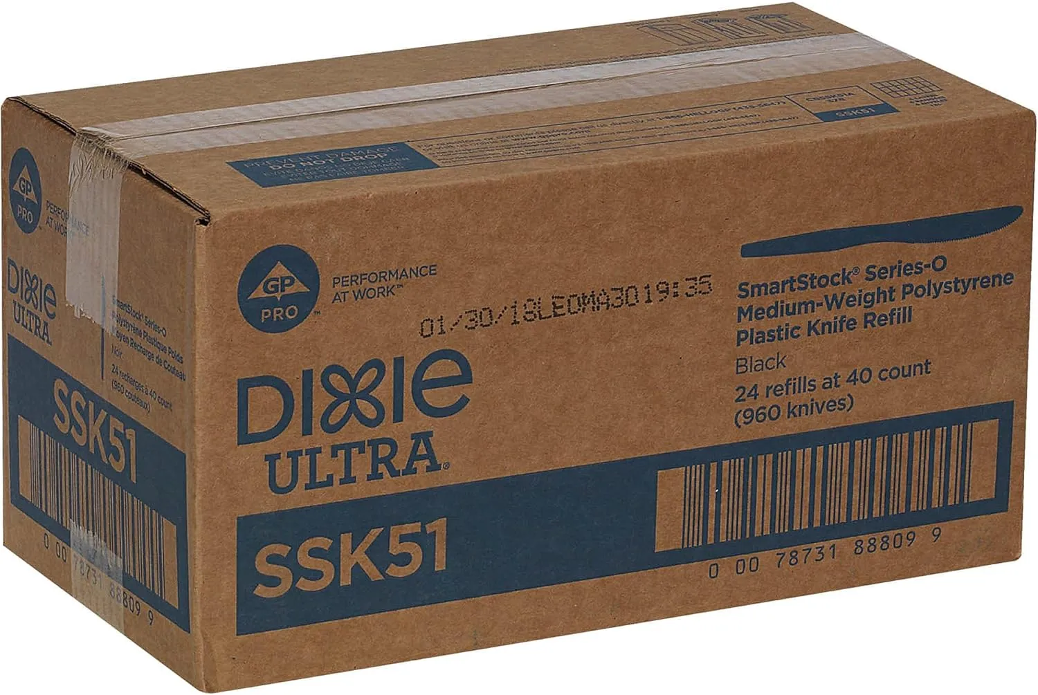 Dixie SSK51 Knife Refill, for SmartStock Dispenser, 960/CT, Black