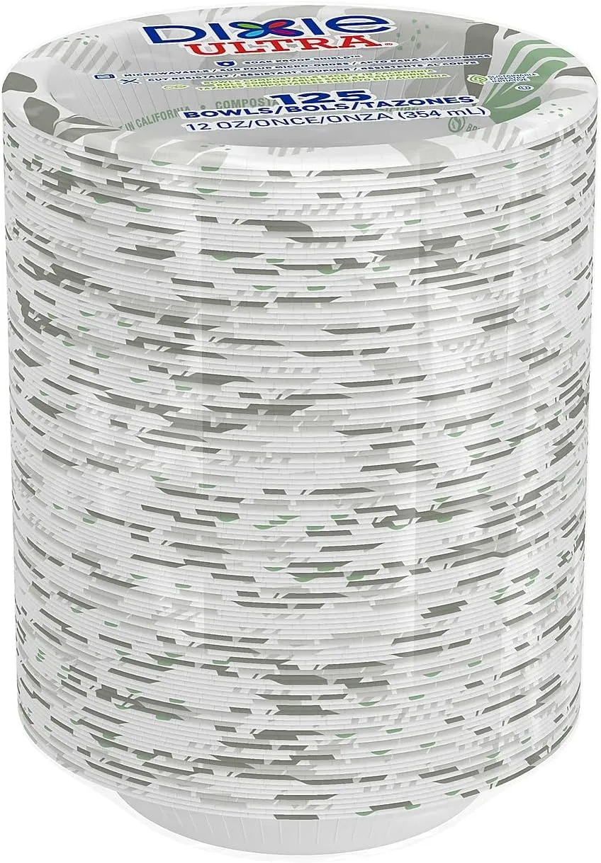 Dixie Ultra SXB12WSPK Bowls, Heavy Weight, 12oz., 125/PK, Pathways/White