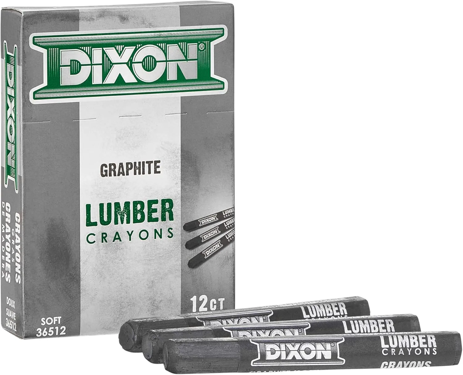 DIXON TICONDEROGA Industrial Lumber Marking Crayons, 4.5 x 1/2 Inches Hex