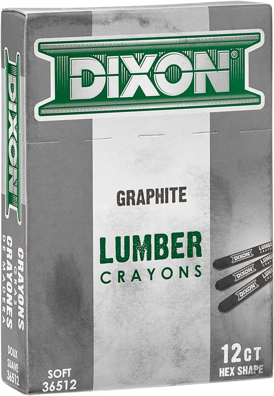 DIXON TICONDEROGA Industrial Lumber Marking Crayons, 4.5 x 1/2 Inches Hex