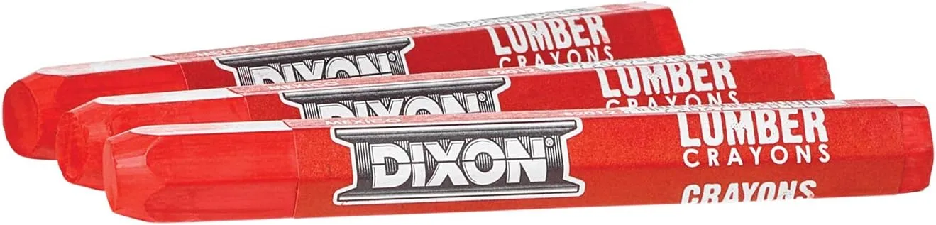 DIXON TICONDEROGA Industrial Lumber Marking Crayons, 4.5 x 1/2 Inches Hex
