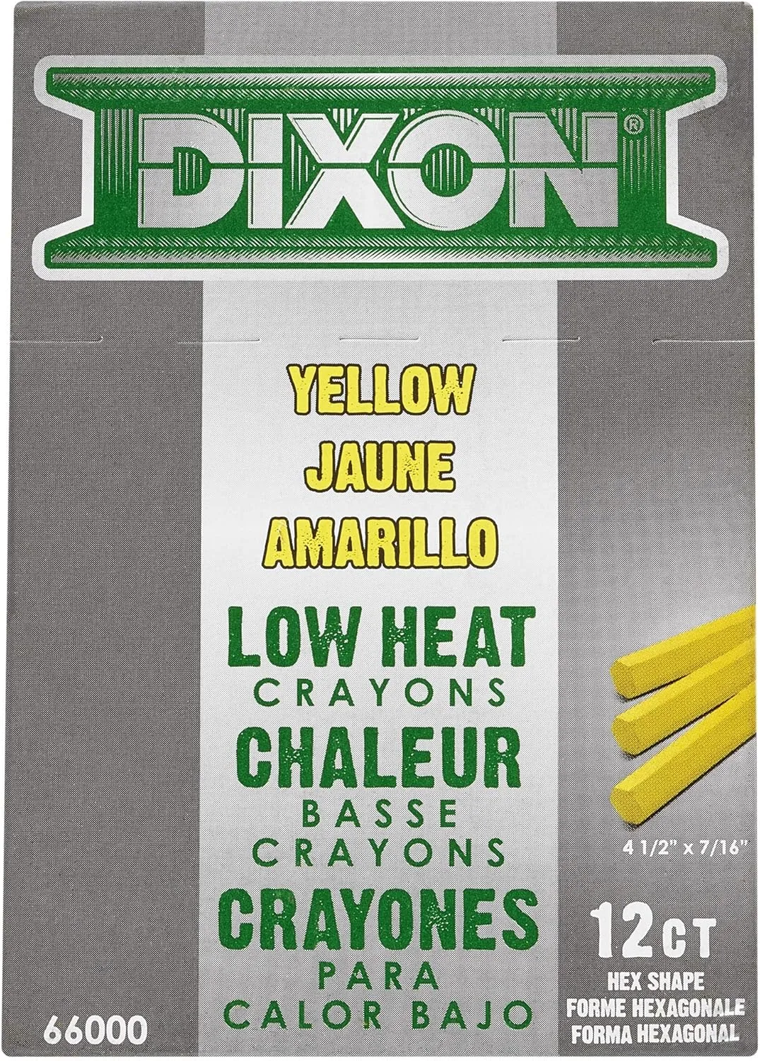 DIXON TICONDEROGA Melt Metal Marking Crayons, Hex 4.5 x 1/2 in