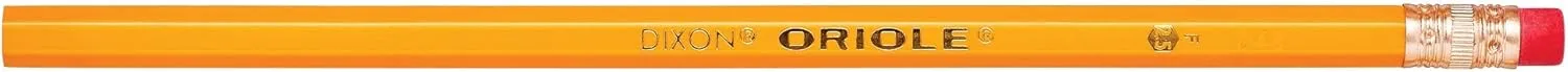 Dixon Oriole #2 HB Pencils, Yellow, 72 Count (6 Boxes of 12)