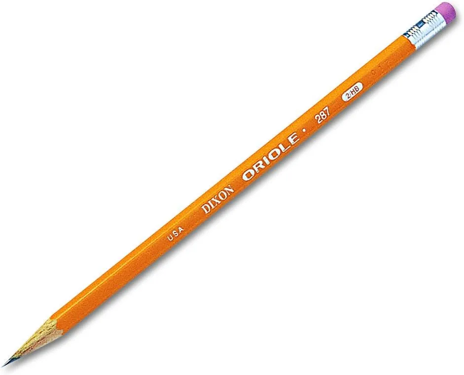 Dixon Oriole #2 HB Pencils, Yellow, 72 Count (6 Boxes of 12)