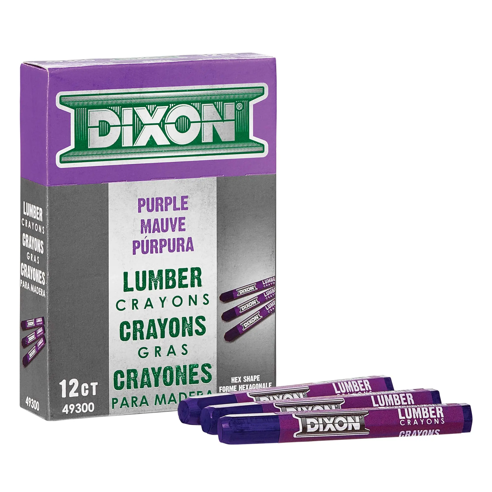 DIXON TICONDEROGA Industrial Lumber Marking Crayons, 4.5 x 1/2 Inches Hex