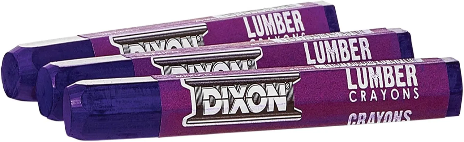 DIXON TICONDEROGA Industrial Lumber Marking Crayons, 4.5 x 1/2 Inches Hex