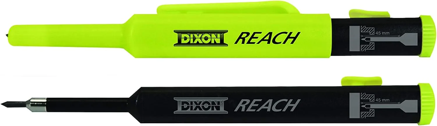Dixon Industrial REACH- Deep Hole Mechanical Pencil with Lead Refills included, Yellow (14301)