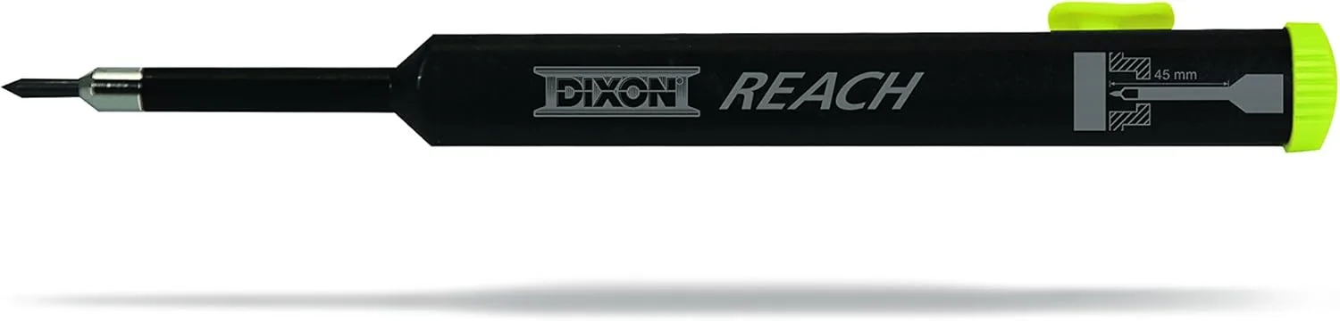 Dixon Industrial REACH- Deep Hole Mechanical Pencil with Lead Refills included, Yellow (14301)