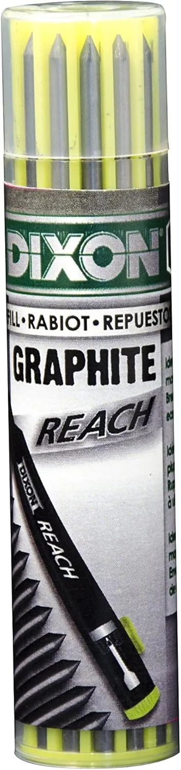 Dixon Industrial REACH- Deep Hole Mechanical Pencil with Lead Refills included, Yellow (14301)