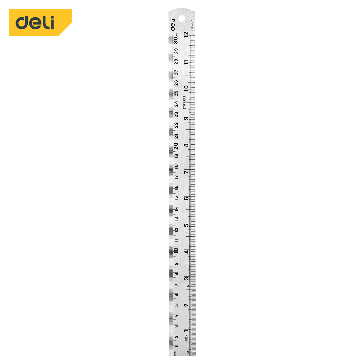 DELI DL8030Y STEEL RULER 30CM