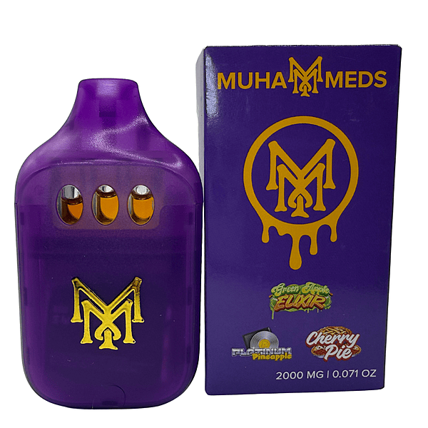 Muha Meds Green Smoke Elixir Platinum Pineapple Cherry Pie THC Vapes
