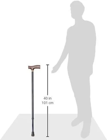 DMI Lightweight Aluminum Adjustable Walking Cane with Derby-Top Handle