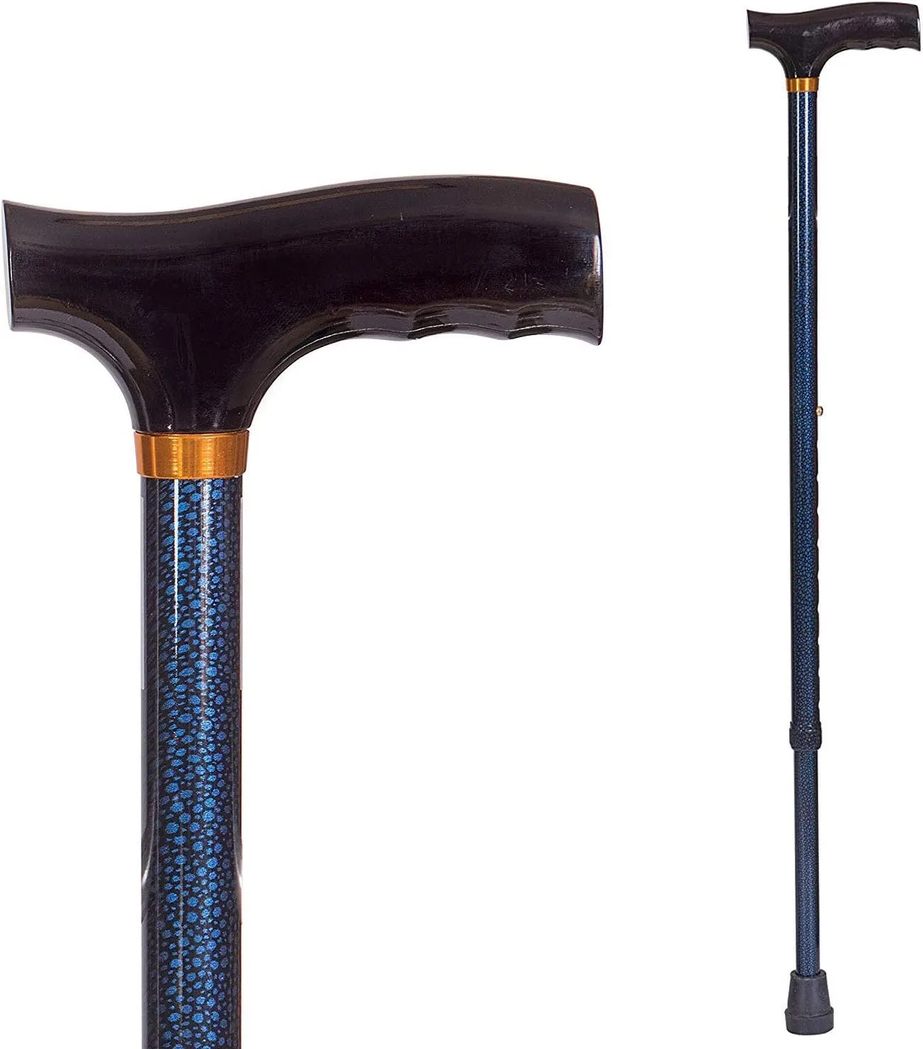 DMI Lightweight Aluminum Adjustable Walking Cane with Derby-Top Handle
